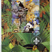 Batum 1996 Animal Preservation sheetlet containing set of 4 (with Scout Logo) overprinted for Aseanpex '96 in gold unmounted mint