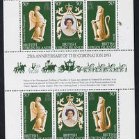 British Virgin Islands 1978 Coronation 25th Anniversary sheetlet (QEII, Iguana & Falcon) SG 384a unmounted mint