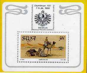 South West Africa 1988 Centenary of Postal Service m/sheet unmounted mint, (Camel Mail)