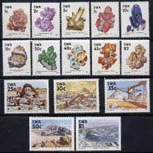 South West Africa 1989 Minerals definitive set of 15 values complete unmounted mint, SG 519-33