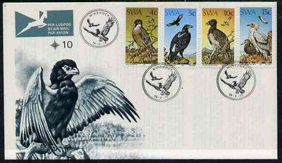 South West Africa 1975 Protected Birds of Prey set of 4 on unaddressed illustrated cover with special first day cancel