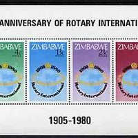 Zimbabwe 1980 75th Anniversary of Rotary International m/sheet unmounted mint, SG MS 595