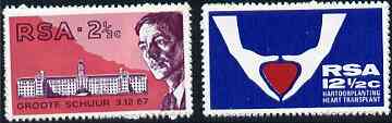 South Africa 1969 World's First Heart Transplant set of 2 unmounted mint, SG 280-81