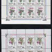 Russia 1993 Pot Plants 25r (Cyclamen) & 50r (Fuchsia) each in special sheetlet of 8 unmounted mint, see note after Mi 300