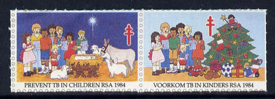 Cinderella - South Africa 1984 Prevent TB in Children labels, se-tenant pair showing Christmas scenes unmounted mint
