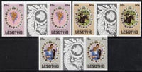 Lesotho 1981 Royal Wedding set of 3 in imperf gutter pairs (as SG 451-3)