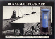 Postcard - Great Britain 1986 First Aerial Post Hendon to Windsor picture postcard (SEPR 49) used with special 75th Anniversary Windsor cancel