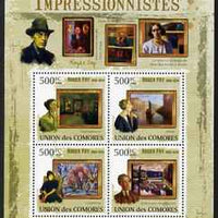 Comoro Islands 2009 Impressionists - Roger Fry perf sheetlet containing 4 values unmounted mint