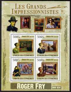 Comoro Islands 2009 Impressionists - Roger Fry perf sheetlet containing 4 values unmounted mint