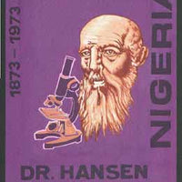 Nigeria 1973 Centenary of Discovery of Leprosy Bacillus - original hand-painted artwork for 5k + 2k value (Showing Dr Hansen & Microscope) by unknown artist on card 6" x 9" endorsed 'unacceptable'