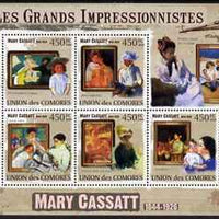 Comoro Islands 2009 Impressionists - Mary Cassatt perf sheetlet containing 5 values unmounted mint