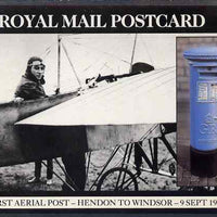 Postcard - Great Britain 1986 First Aerial Post Hendon to Windsor picture postcard (SEPR 49) used with Concorde illustrated Hounslow cancel