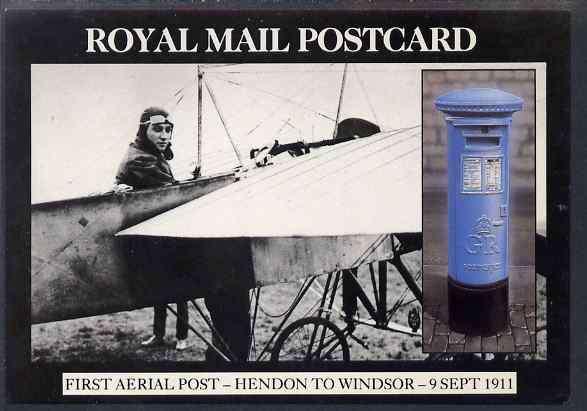 Postcard - Great Britain 1986 First Aerial Post Hendon to Windsor picture postcard (SEPR 49) used with Concorde illustrated Hounslow cancel