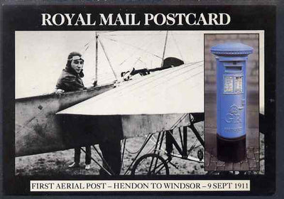 Postcard - Great Britain 1986 First Aerial Post Hendon to Windsor picture postcard (SEPR 49) used with Concorde illustrated Hounslow cancel