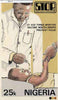 Nigeria 1984 Stop Polio Campaign - original hand-painted artwork for 25k value (Child receiving vaccine) by NSP&MCo Staff Artist Olukoya Ogunfowora on card 5" x 8.5" endorsed B2