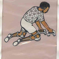 Nigeria 1984 Stop Polio Campaign - original hand-painted artwork for 10k value (Polio Victim) by Godrick N Osuji on card 5" x 8.5" endorsed A1