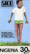 Nigeria 1984 Stop Polio Campaign - original hand-painted artwork for 30k value (Healthy Child) by NSP&MCo Staff Artist Olukoya Ogunfowora on card 5" x 8.5" endorsed C2