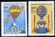 India 1983 Bicentenary of Manned Flight set of 2 (Balloons) unmounted mint SG 1104-05*