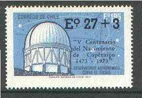 Chile 1974 Birth Anniversary of Copernicus opt on Observatory unmounted mint, SG 720*