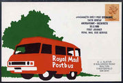 Postcard of Royal Mail Postbus (privately produced) used for first journey of Abergavenny to Skenfrith Service