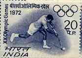 India 1972 Munich Olympic Games 20p (Hockey) unmounted mint SG 658*