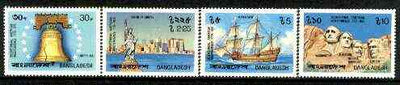 Bangladesh 1976 USA Bicentenary set of 4 unmounted mint (Mayflower, Liberty Bell, Statue) SG 80-83