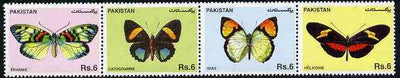 Pakistan 1995 Butterflies set of 4 in se-tenant strip unmounted mint, SG 967a