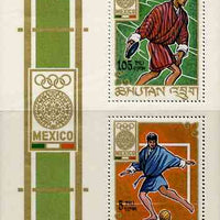 Bhutan 1968 Mexico Olympics perf m/sheet (Discus & Football) unmounted mint
