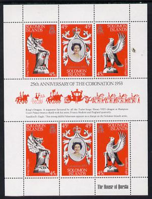 Solomon Islands 1978 Coronation 25th Anniversary sheetlet (QEII, Dragon & Sea Eagle) unmounted mint, SG 357a