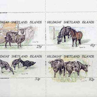 Shetland Islands 1995 Animals set of 4 with perforations dramatically misplaced, a superb variety unmounted mint