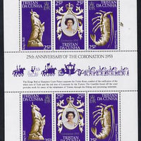 Tristan da Cunha 1978 Coronation 25th Anniversary sheetlet (QEII, Bull & Crawfish) SG 239a unmounted mint