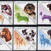 Guinea - Conakry 1997 Dogs complete triangular set of 6 (plus 6 labels) cto used*