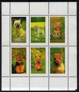 Karakalpakia Republic 1997 Dogs perf sheetlet containing complete set of 6 unmounted mint