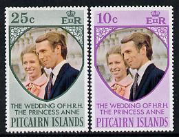 Pitcairn Islands 1973 Royal Wedding set of 2 (SG 131-2) unmounted mint