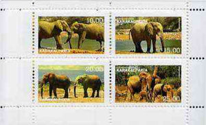 Karakalpakia Republic 1997 Elephants perf sheetlet containing complete set of 4 unmounted mint