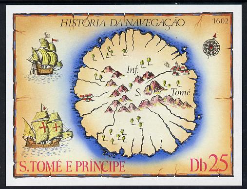 St Thomas & Prince Islands 1979 History of Navigation imperf m/sheet unmounted mint, Mi BL 38