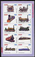 Altaj Republic 1996 Railways imperf sheetlet containing complete set of 10 unmounted mint