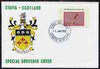 Staffa 1982 Sports Accessories 15p (Field-Hockey) perf single on illustrated cover with first day cancellation
