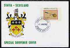 Staffa 1982 Sports Accessories 75p (Squash) imperf single on illustrated cover with first day cancellation
