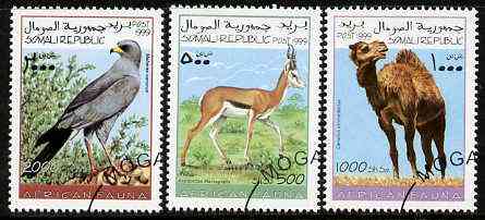 Somalia 1999 African Fauna set of 3 (Camel, Gosgawk & Springbok) fine cto used