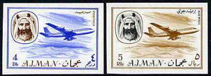 Ajman 1967 Airliners (4Dh & 5R from Transport imperf set of 14) unmounted mint Mi 130 & 139