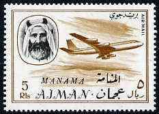 Manama 1967 Aircraft 5R opt'd on Ajman from Transport set unmounted mint, SG 12