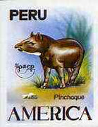 Peru 1993 'America' Fauna the unissued imperf $1.50 value (Pinchaque) without value or imprint
