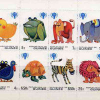 Guinea - Conakry 1979 International Year of The Child (Animals) sheetlet containing set of 8 vals unmounted mint