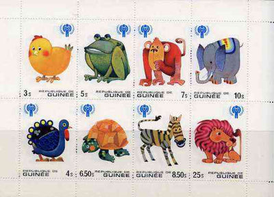 Guinea - Conakry 1979 International Year of The Child (Animals) sheetlet containing set of 8 vals unmounted mint