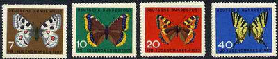 Germany - West 1962 Child Welfare (Butterflies) set of 4, SG 1290-93*