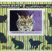 Ajman 1972 Wild Cats imperf m/sheet unmounted mint, Mi BL 360B