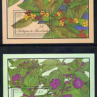 Antigua 1986 Flowers set of 2 m/sheets, SG MS 1036 unmounted mint