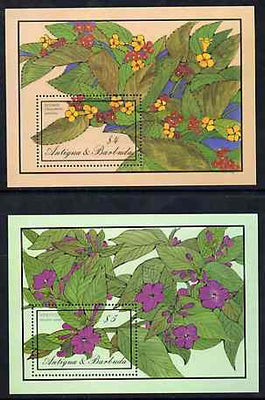 Antigua 1986 Flowers set of 2 m/sheets, SG MS 1036 unmounted mint