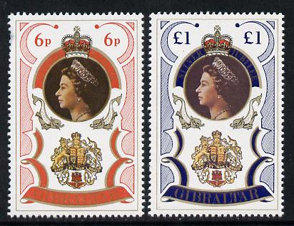 Gibraltar 1977 Silver Jubilee set of 2 unmounted mint, SG 371-2*